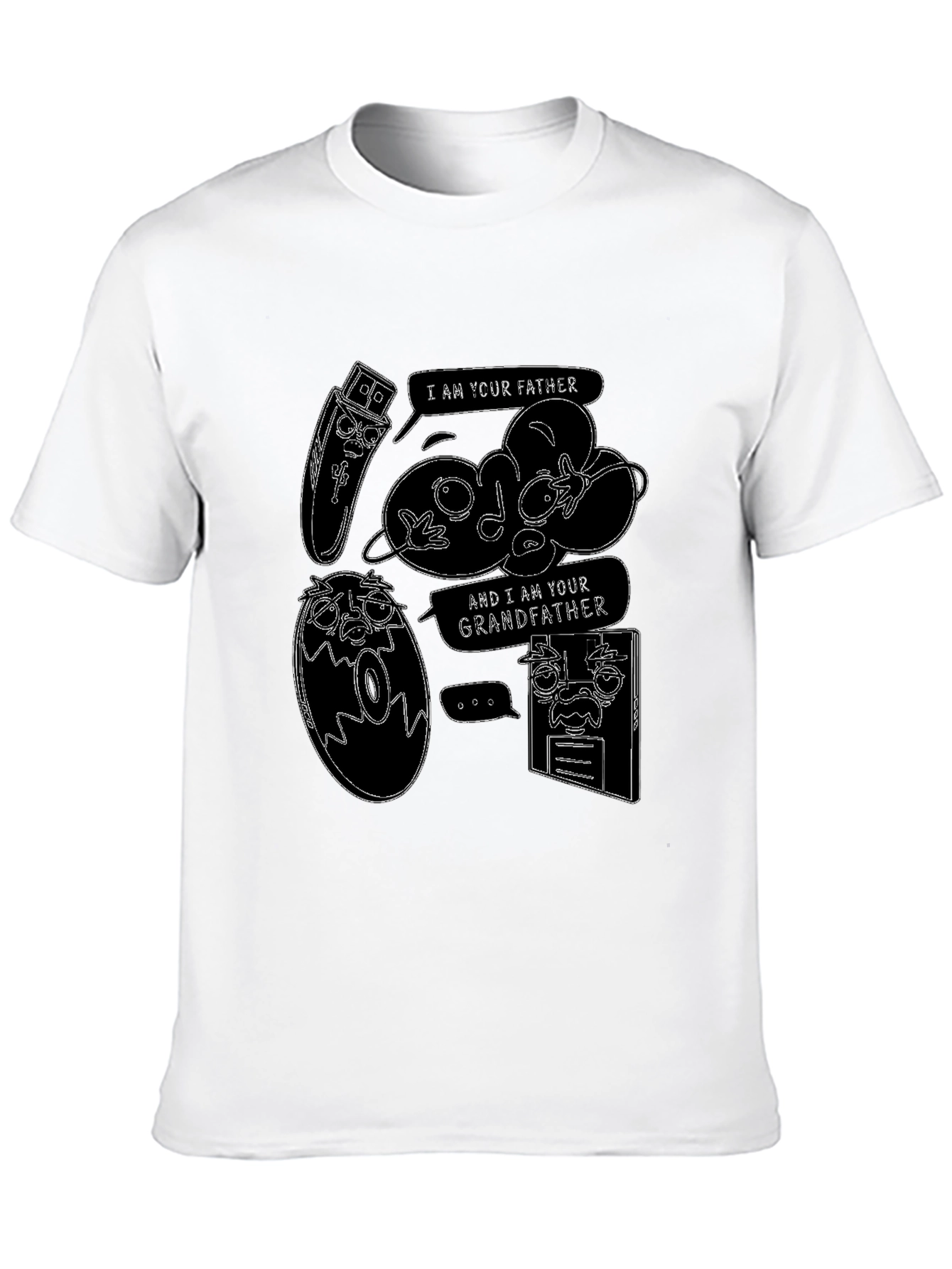 Funny Tech Family Tree Black T-Shirt