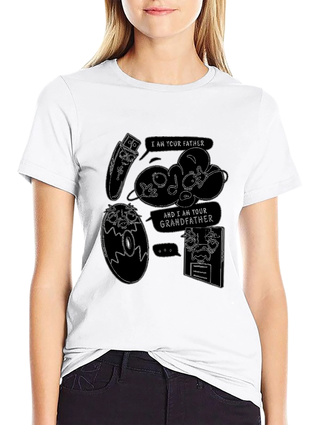 Funny Tech Family Tree Black T-Shirt