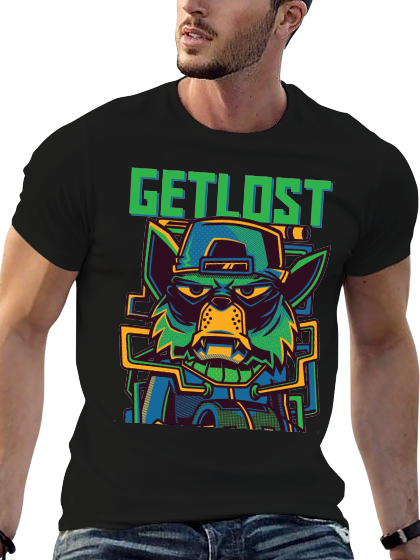 Get Lost Wolf Graphic T-Shirt