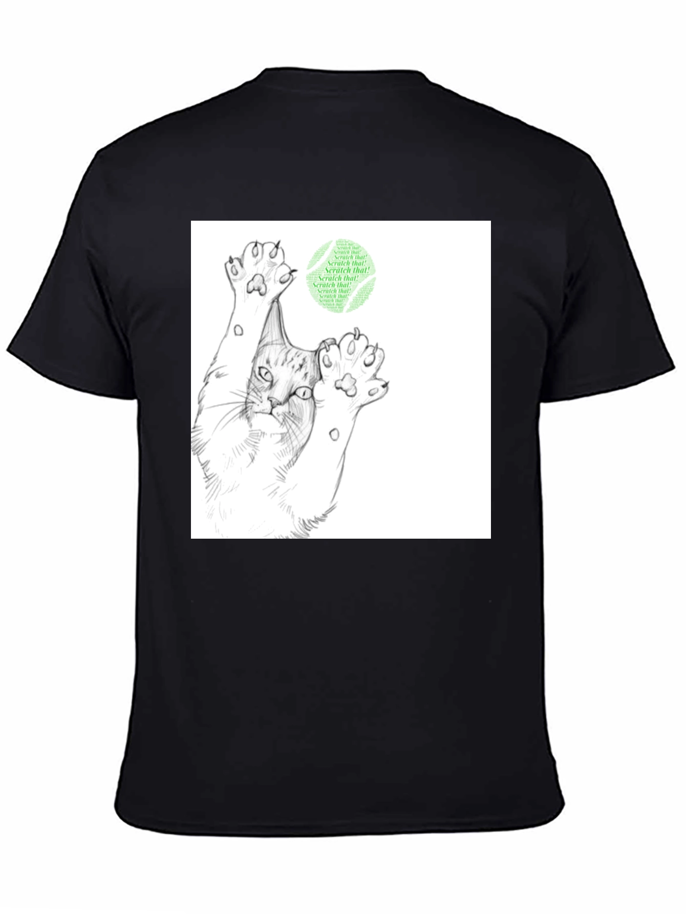 Scratch That Cat Tee - Black Cotton Comfort