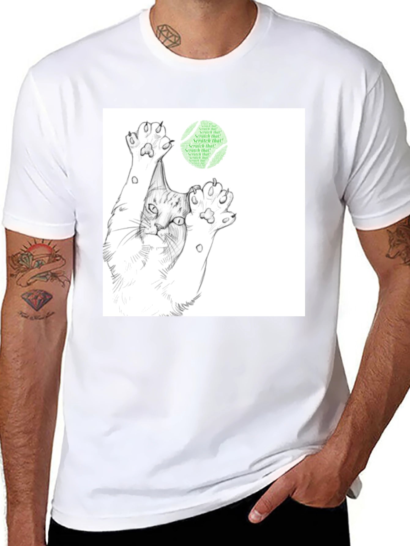 Scratch That Cat Tee - Black Cotton Comfort