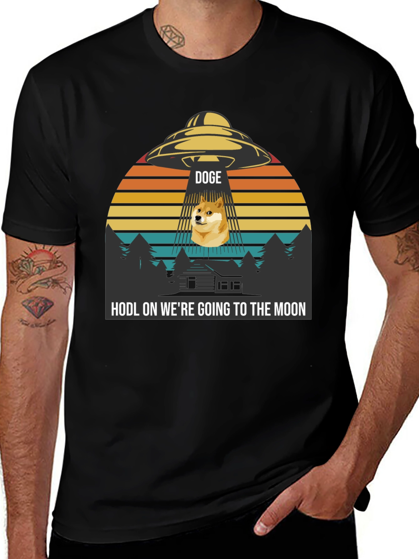 Doge UFO HODL to the Moon T-Shirt