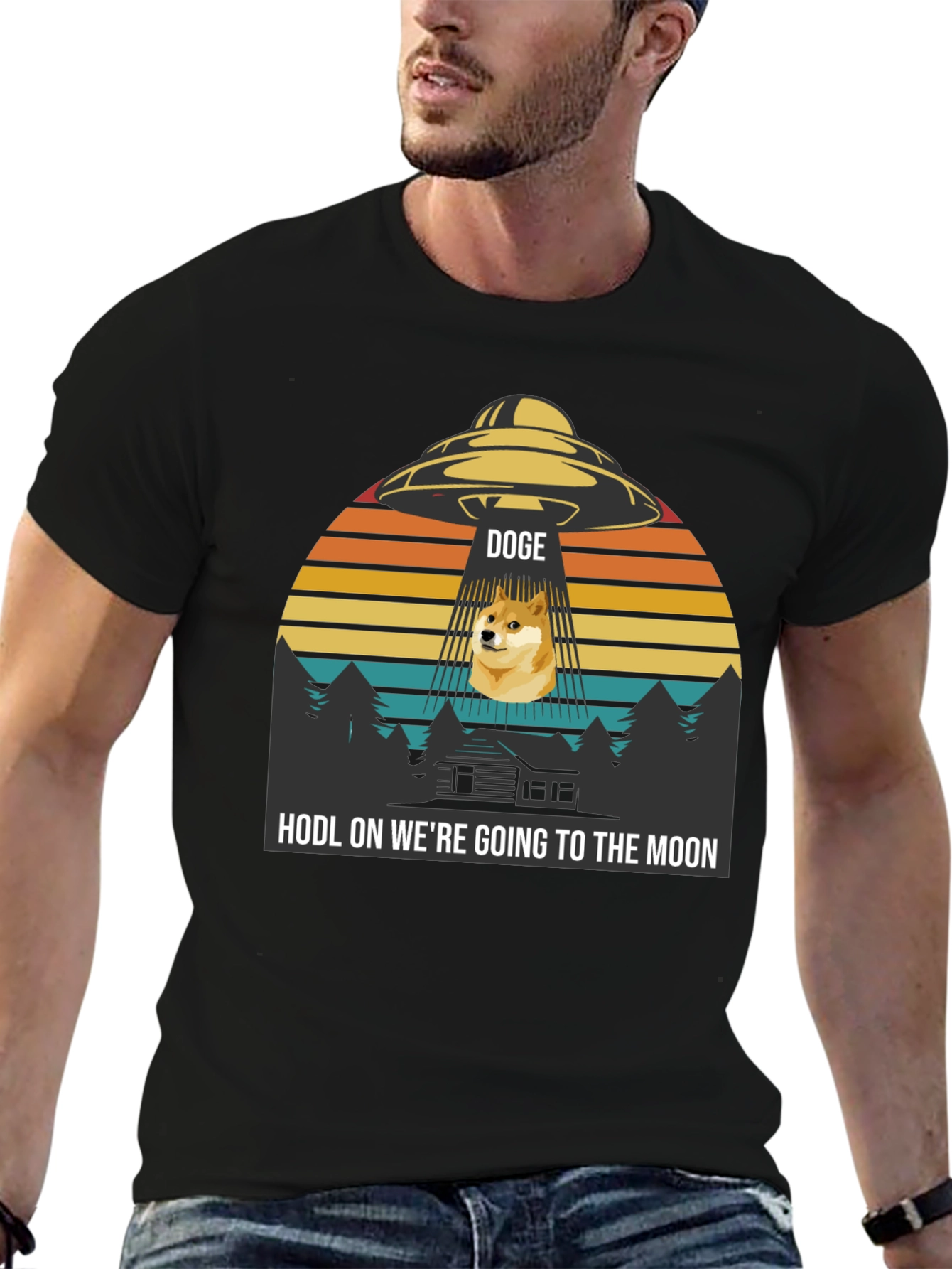 Doge UFO HODL to the Moon T-Shirt