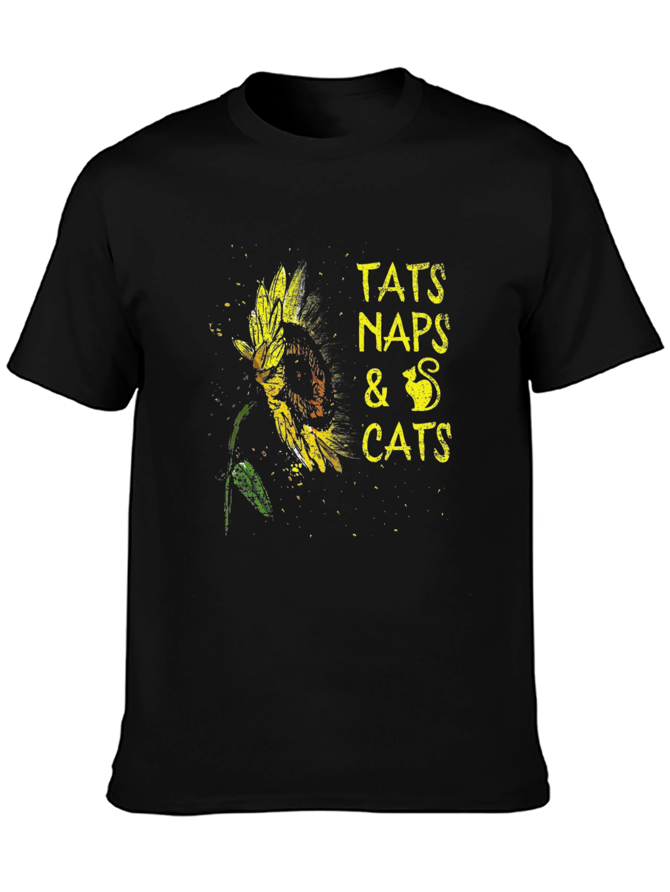 Tats Naps & Cats Sunflower Graphic T-Shirt