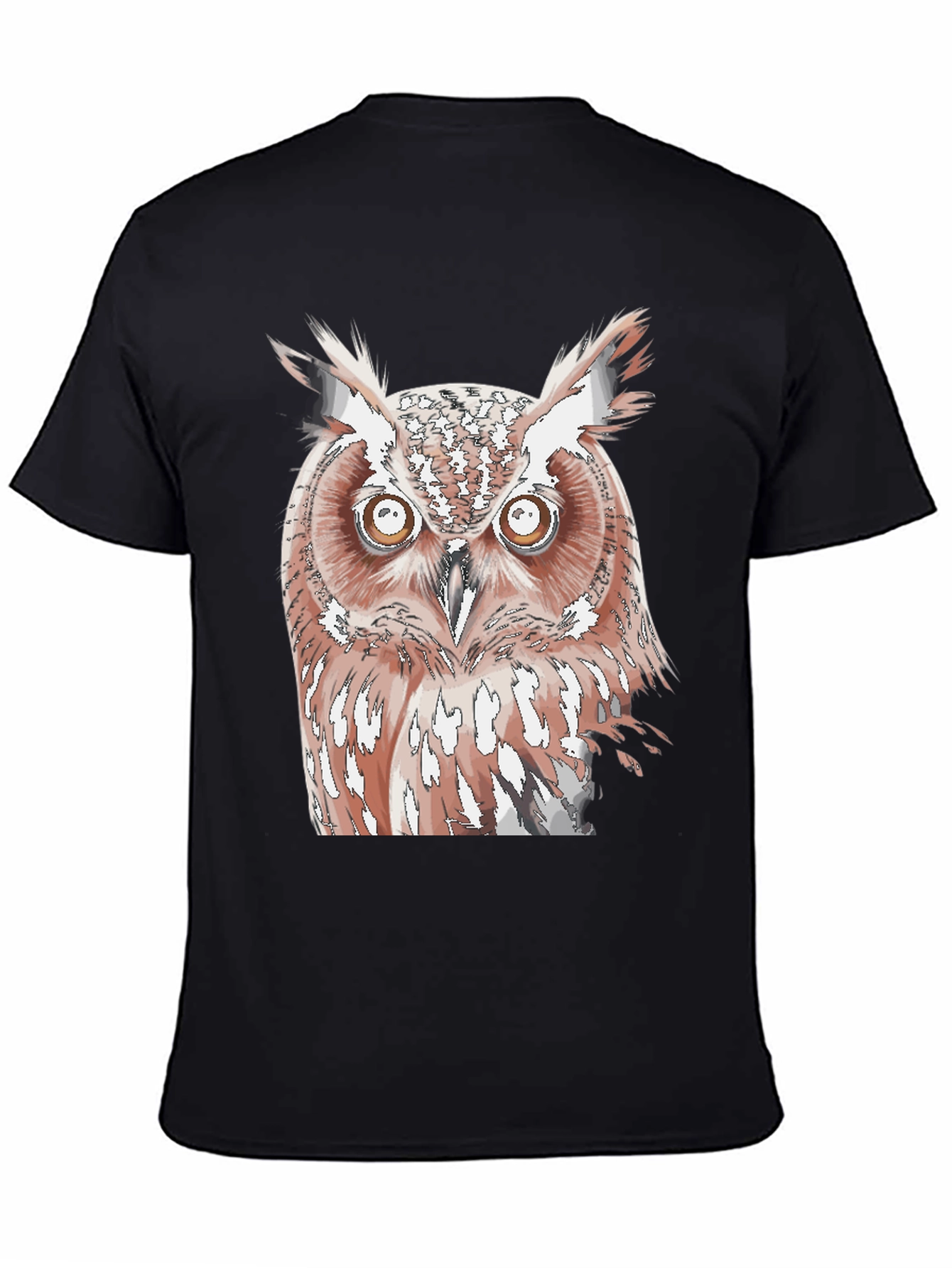 Owl Graphic Print Black T-Shirt