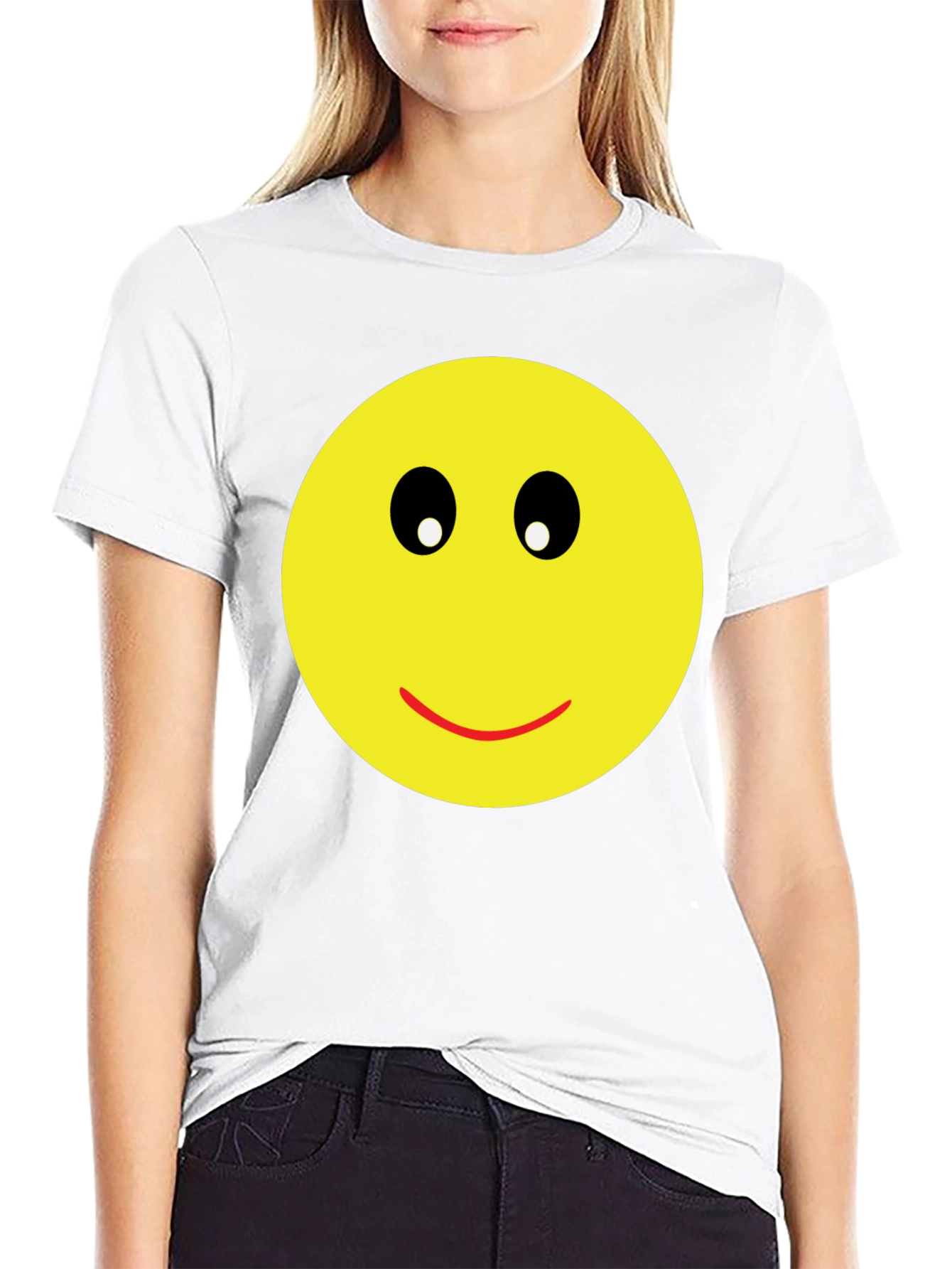 Smiley Face Graphic Black T-Shirt