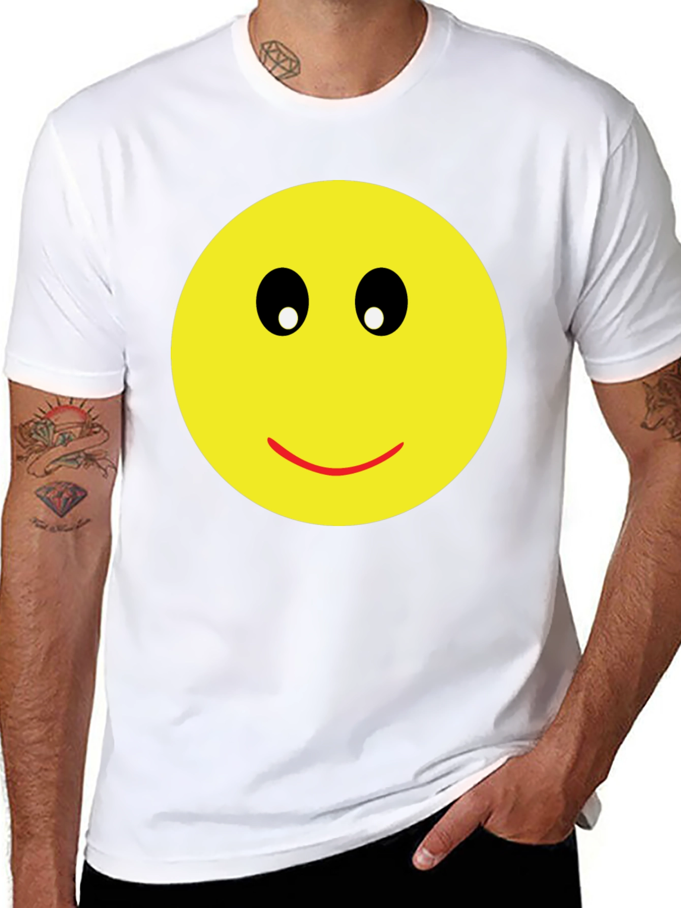 Smiley Face Graphic Black T-Shirt