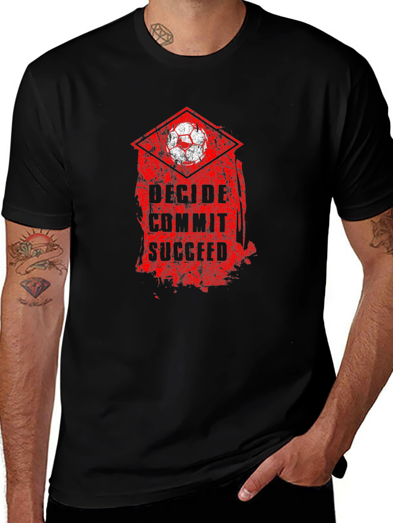 Decide Commit Succeed Soccer T-Shirt