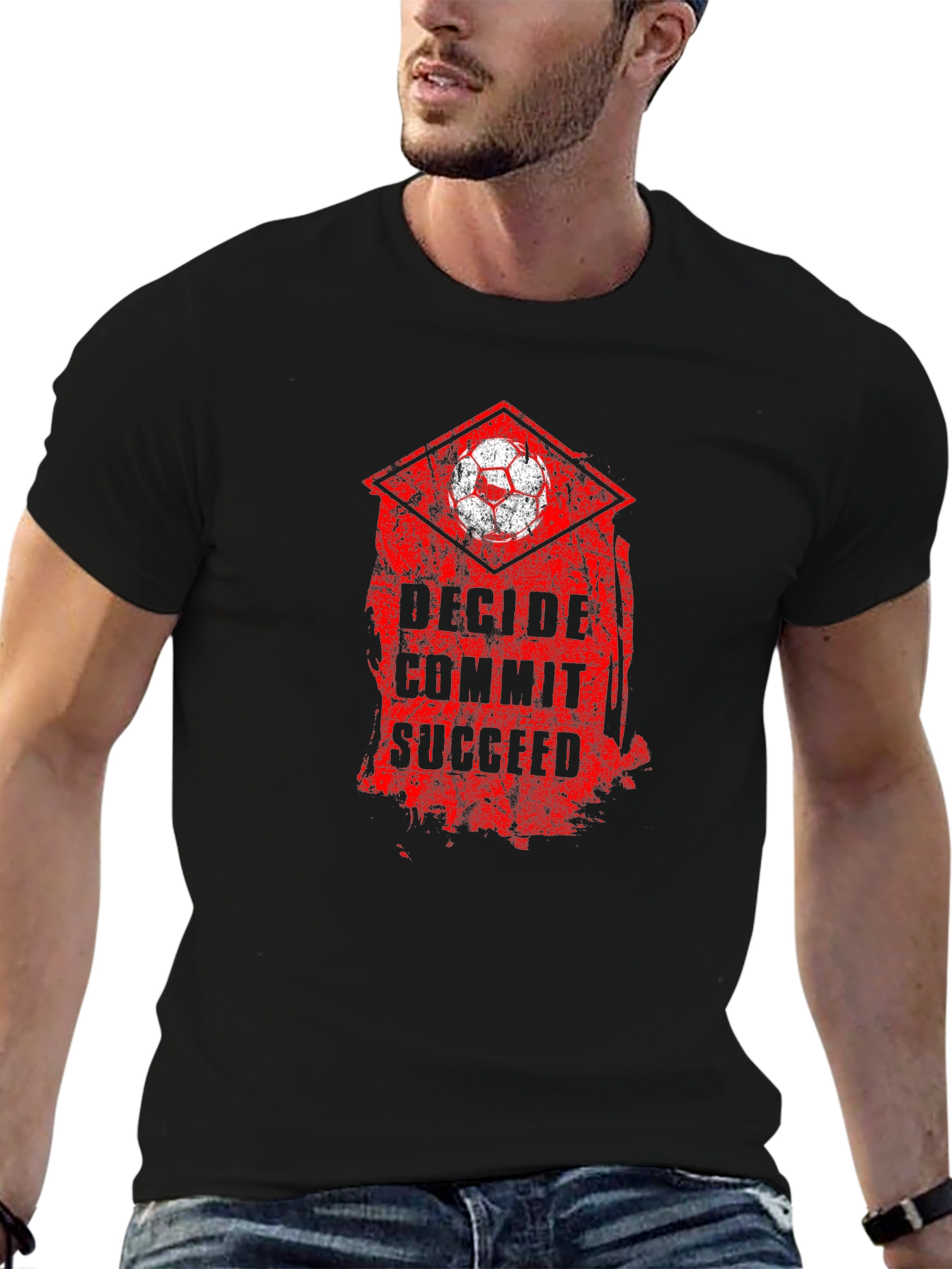 Decide Commit Succeed Soccer T-Shirt