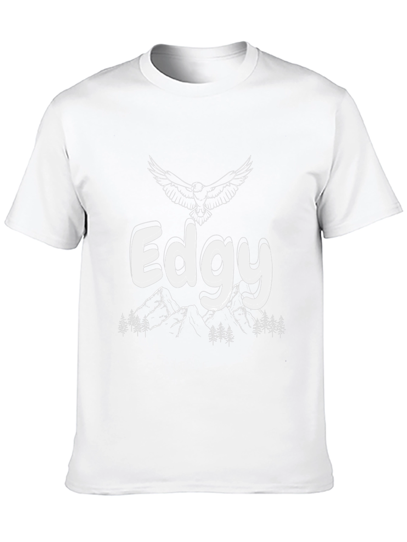 Edgy Graphic Tee - Mountain & Eagle Design