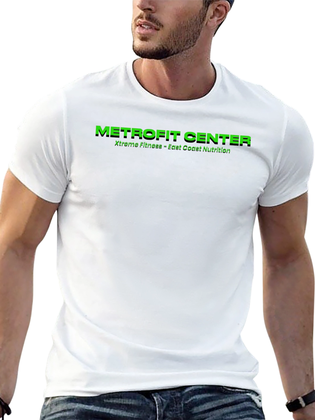 METROFIT CENTER Mens Black Fitness T-Shirt
