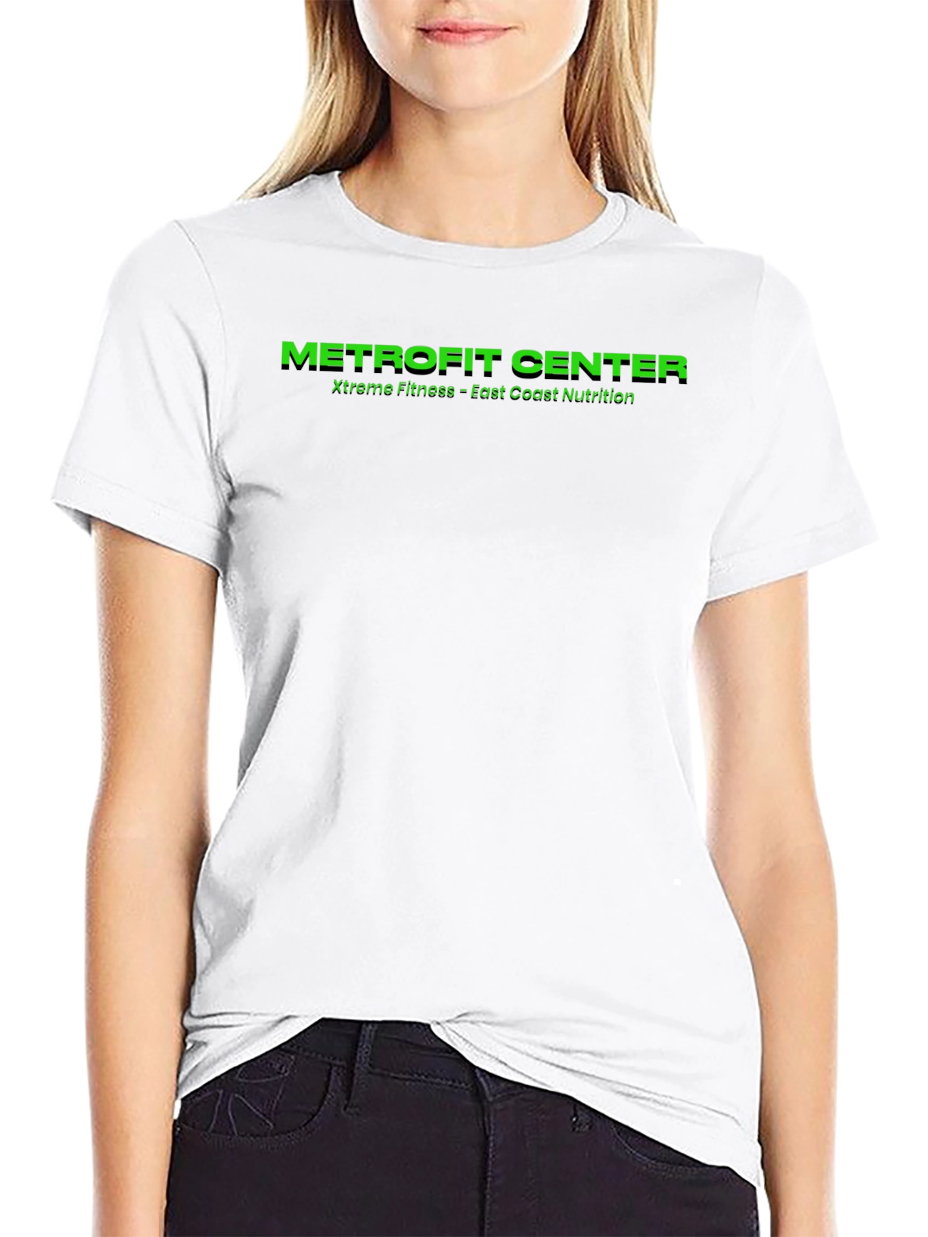 METROFIT CENTER Mens Black Fitness T-Shirt