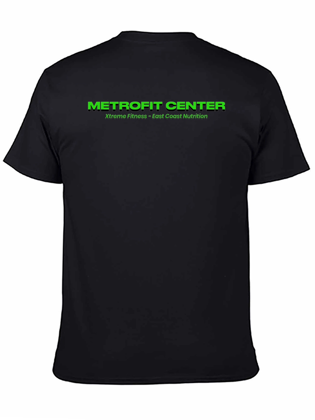 METROFIT CENTER Mens Black Fitness T-Shirt