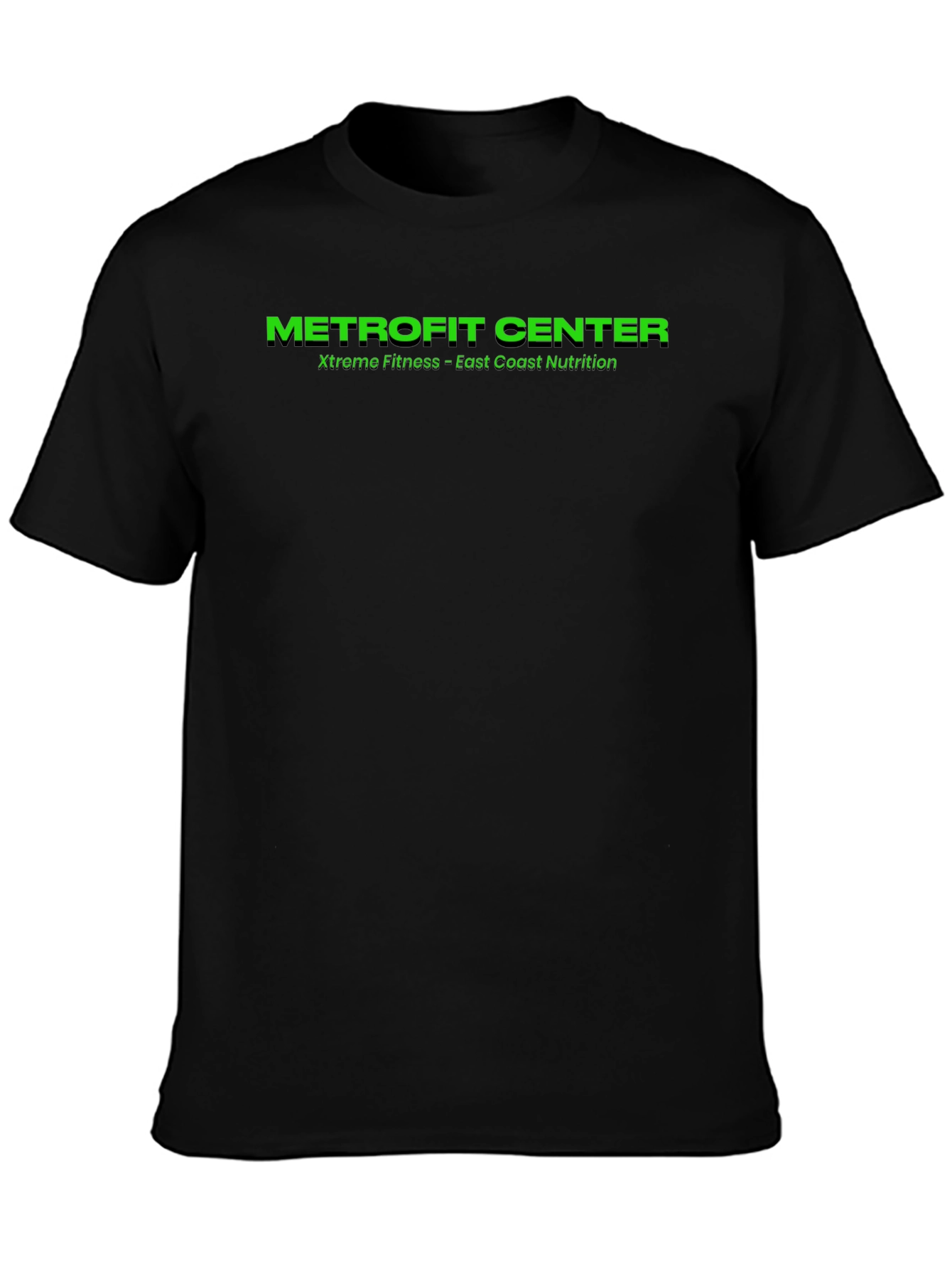 METROFIT CENTER Mens Black Fitness T-Shirt
