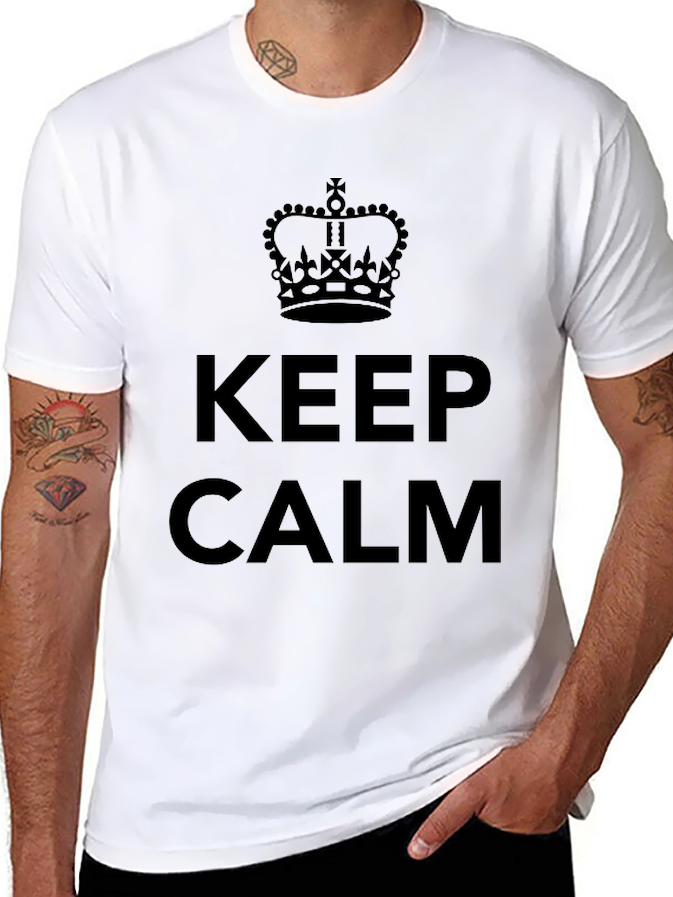 Keep Calm Crown Black T-Shirt