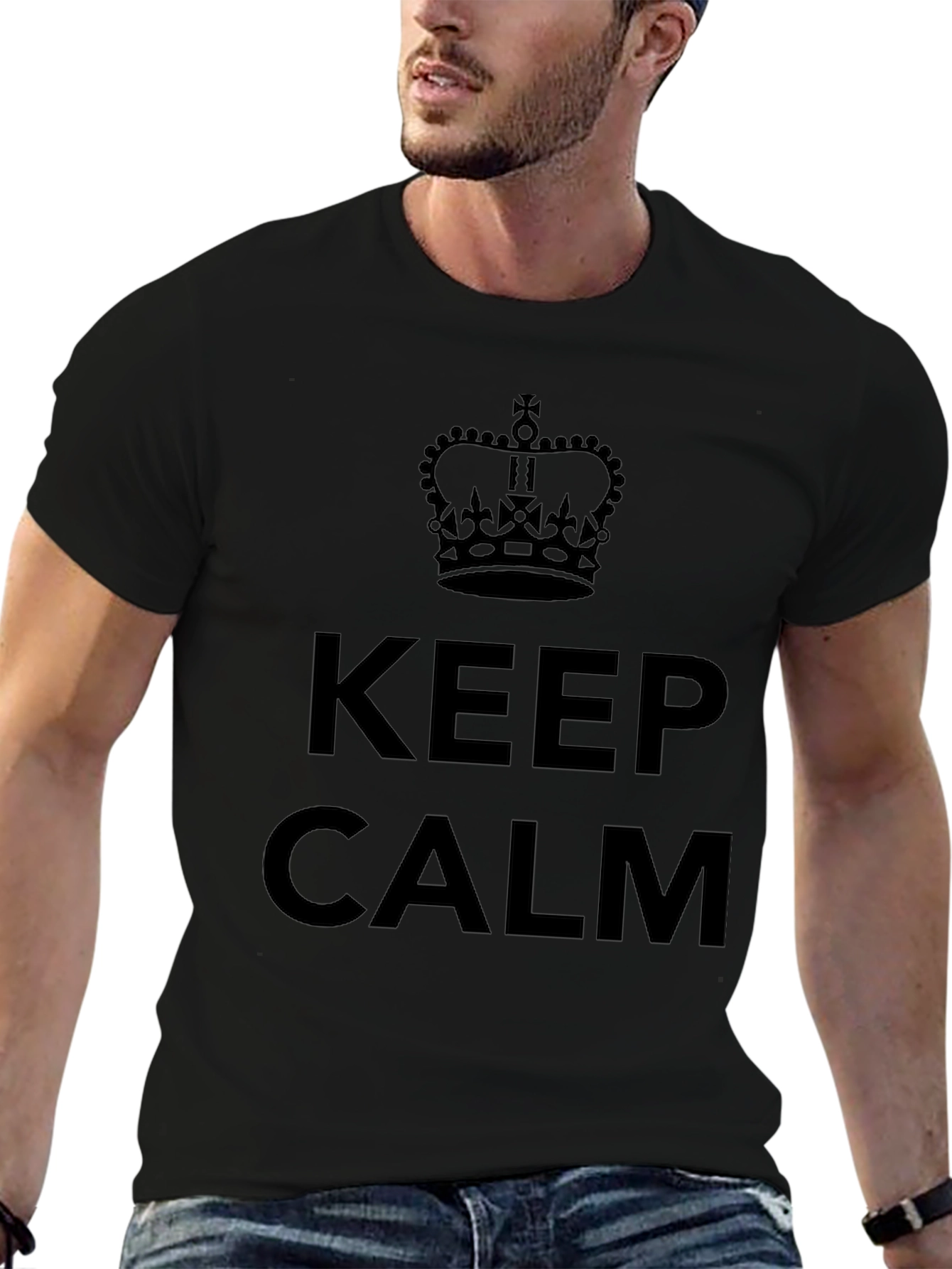 Keep Calm Crown Black T-Shirt