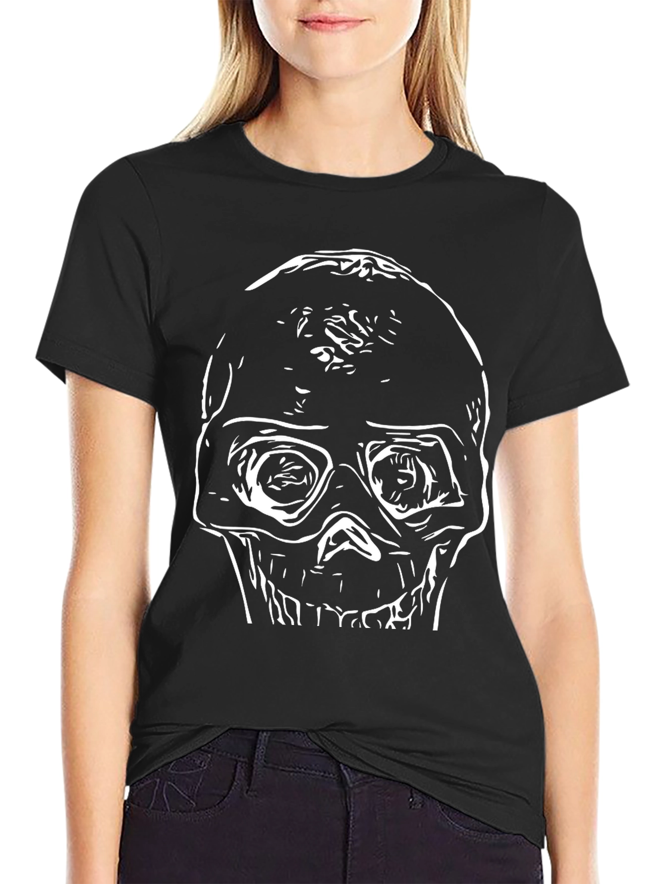 Skull Graphic Black T-Shirt - Edgy Style