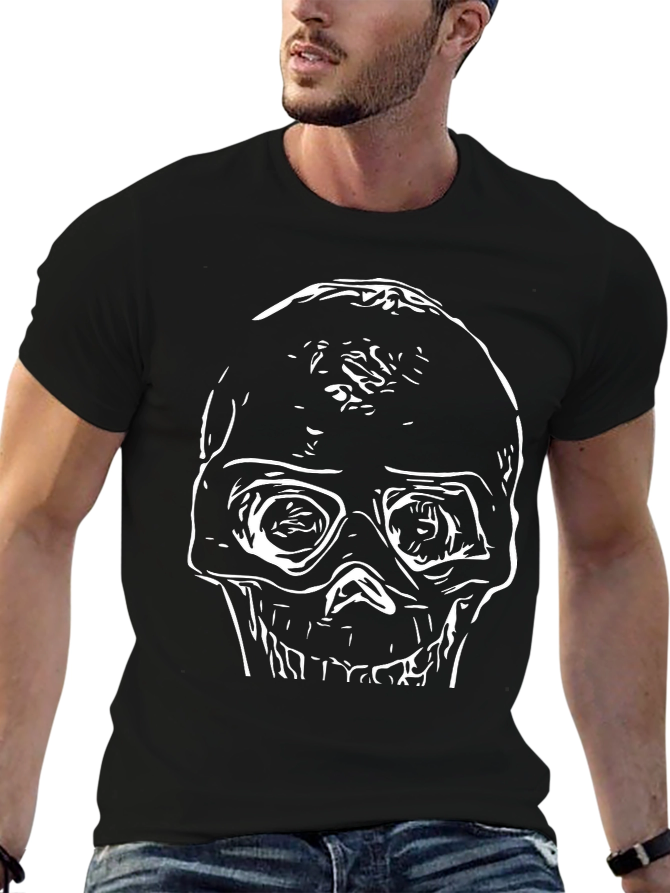Skull Graphic Black T-Shirt - Edgy Style
