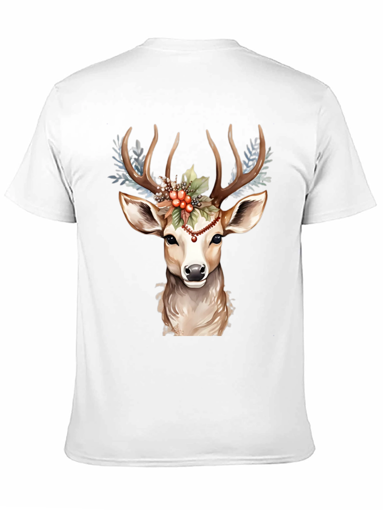 Holiday Deer Graphic Tee - Festive Antler Design