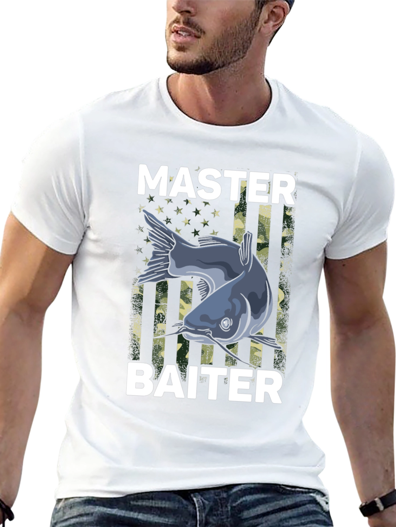 Master Baiter Fishing T-Shirt - Funny Catfish Design