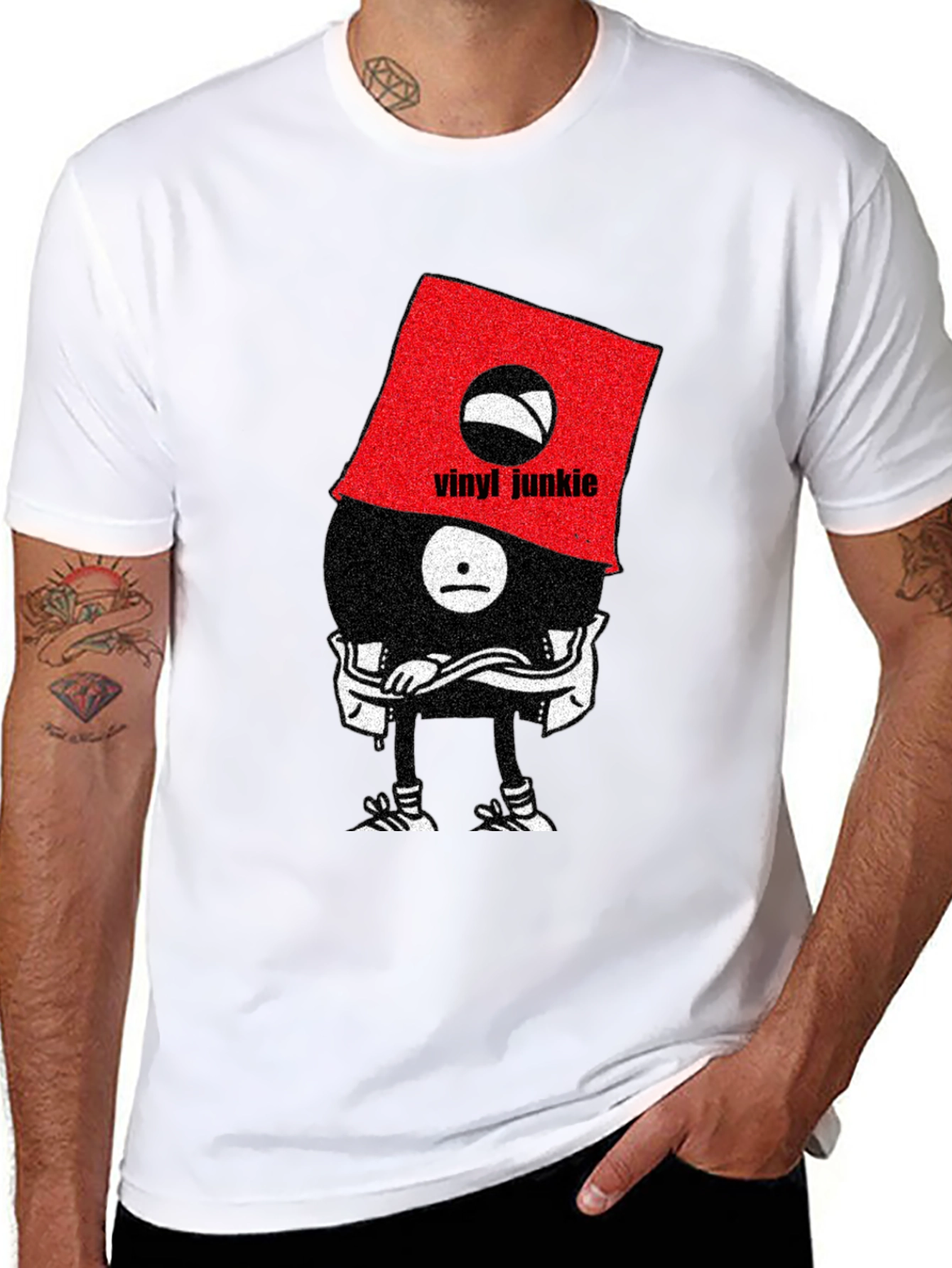 Vinyl Junkie Graphic Tee - Unique Music Lover T-Shirt