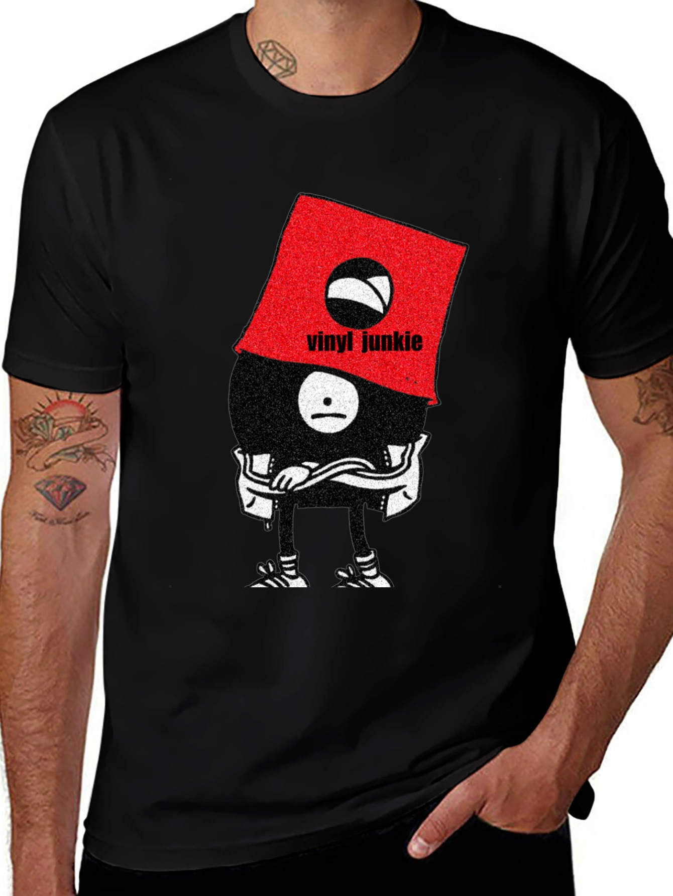 Vinyl Junkie Graphic Tee - Unique Music Lover T-Shirt