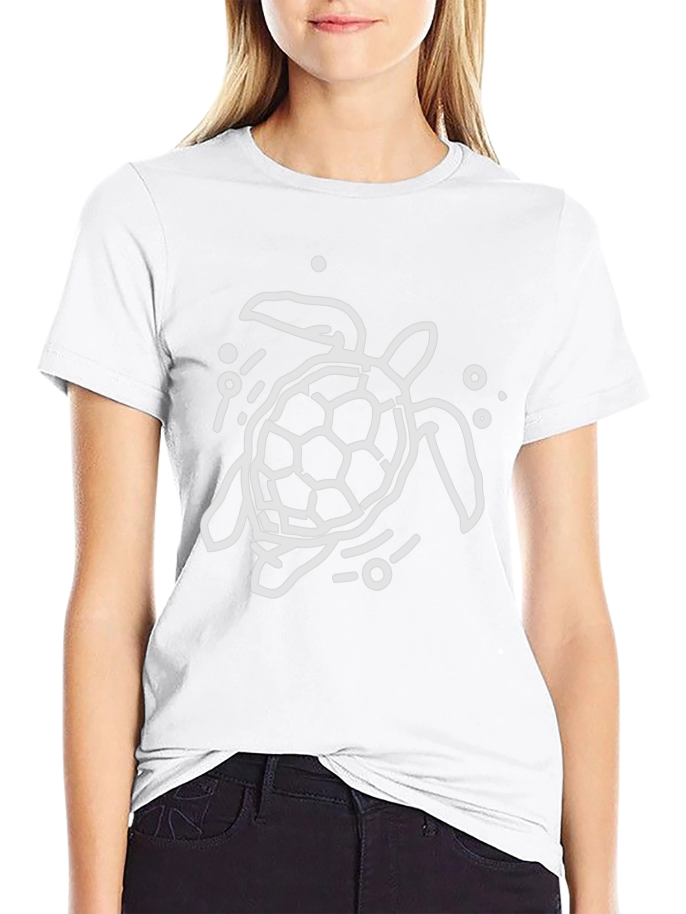 Turtle Graphic Tee - Black Cotton Casual Wear