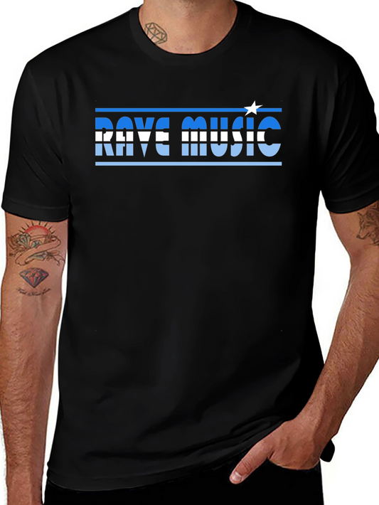 Rave Music Graphic Tee - Stylish Black Cotton T-Shirt
