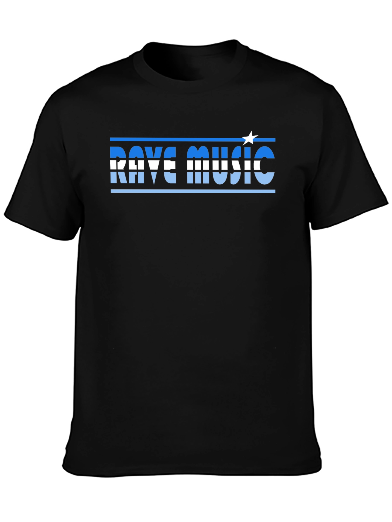 Rave Music Graphic Tee - Stylish Black Cotton T-Shirt