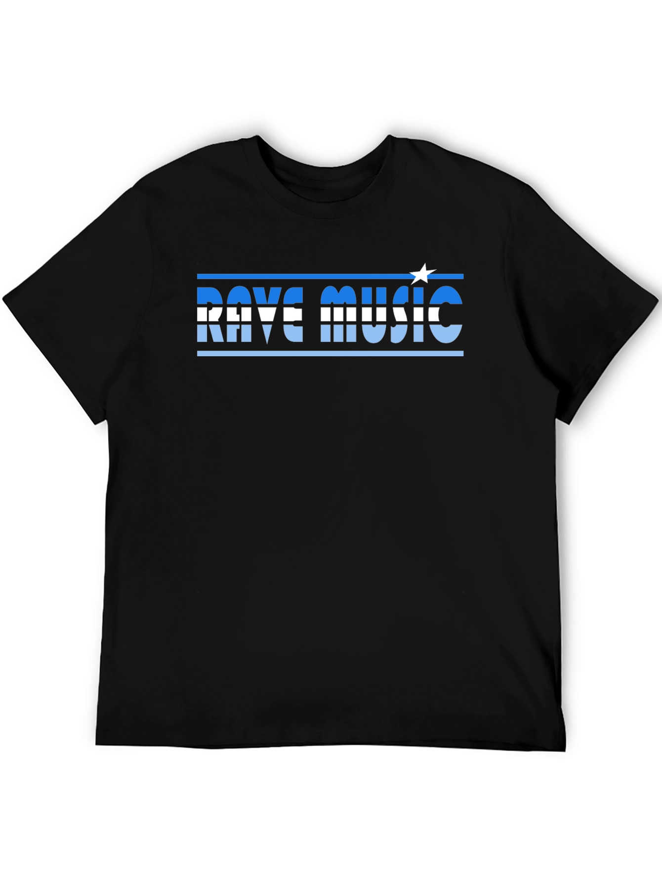 Rave Music Graphic Tee - Stylish Black Cotton T-Shirt