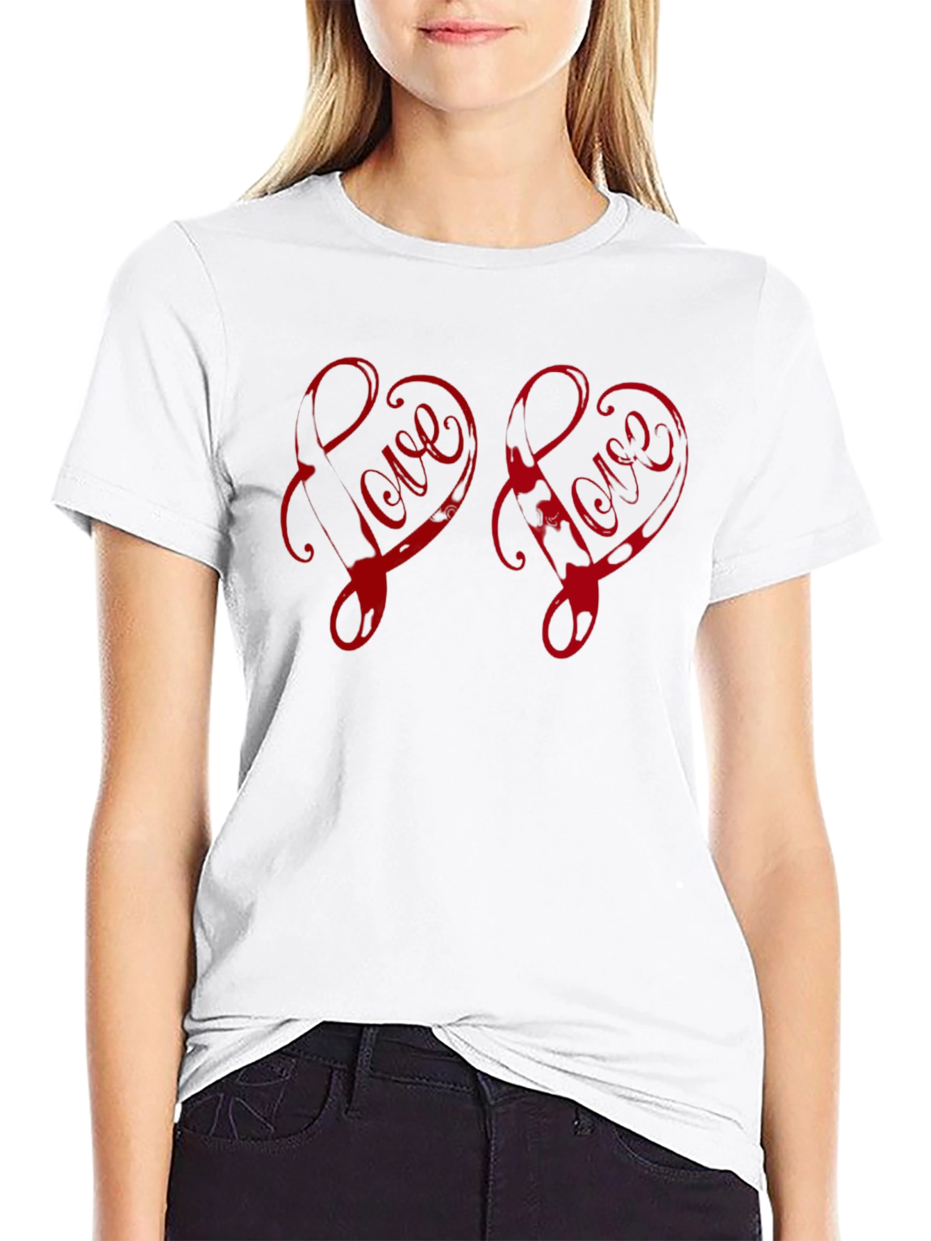 Love Heart Black T-Shirt