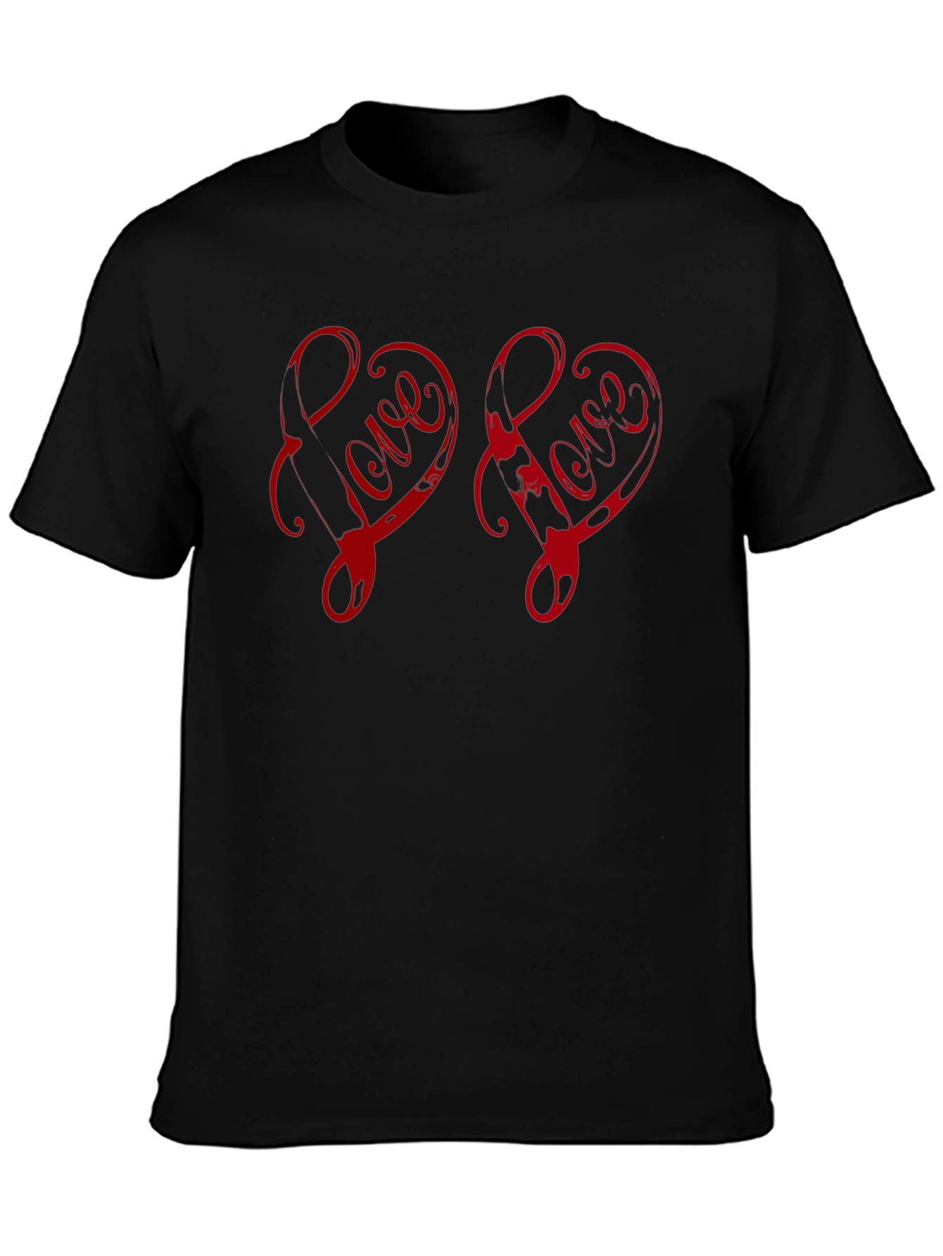 Love Heart Black T-Shirt