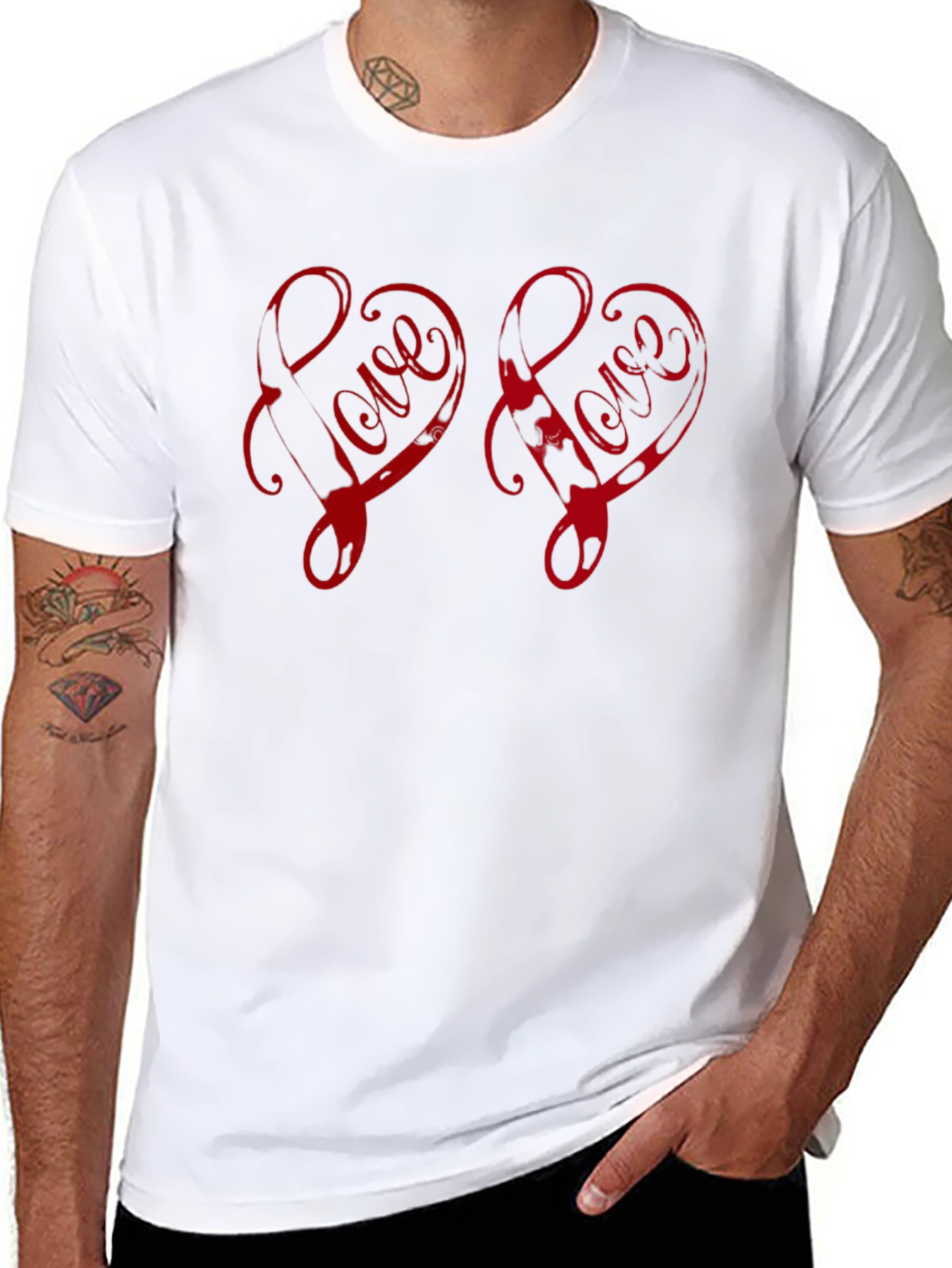 Love Heart Black T-Shirt