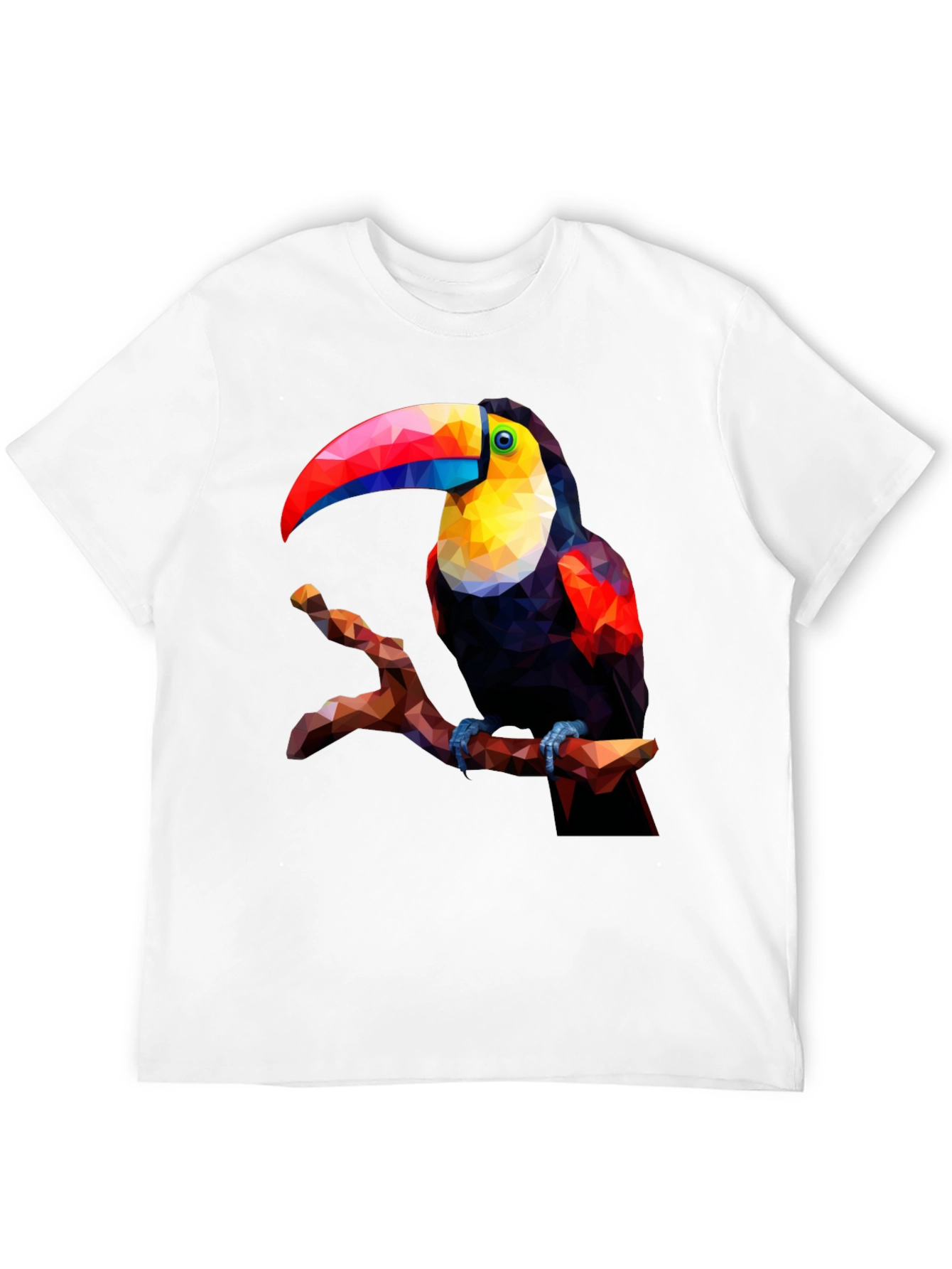 Geometric Toucan Graphic Tee - Black T-Shirt