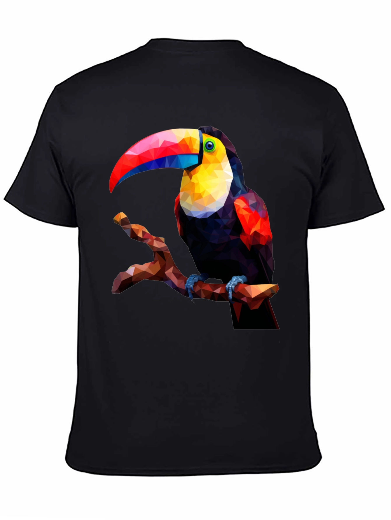 Geometric Toucan Graphic Tee - Black T-Shirt