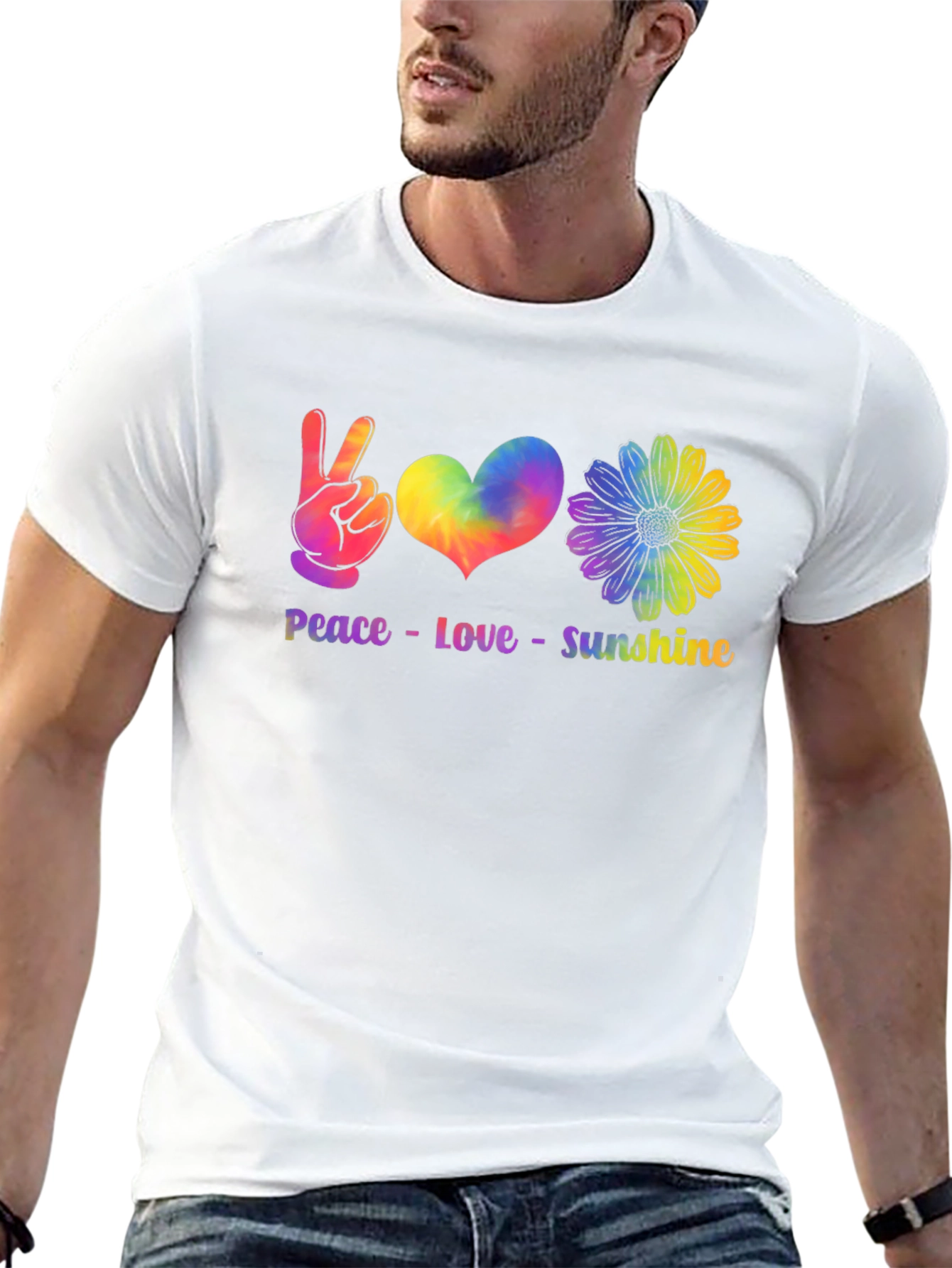 Peace Love Sunshine Tie Dye Graphic Tee