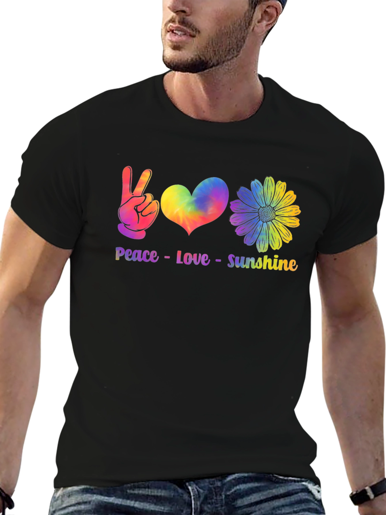 Peace Love Sunshine Tie Dye Graphic Tee