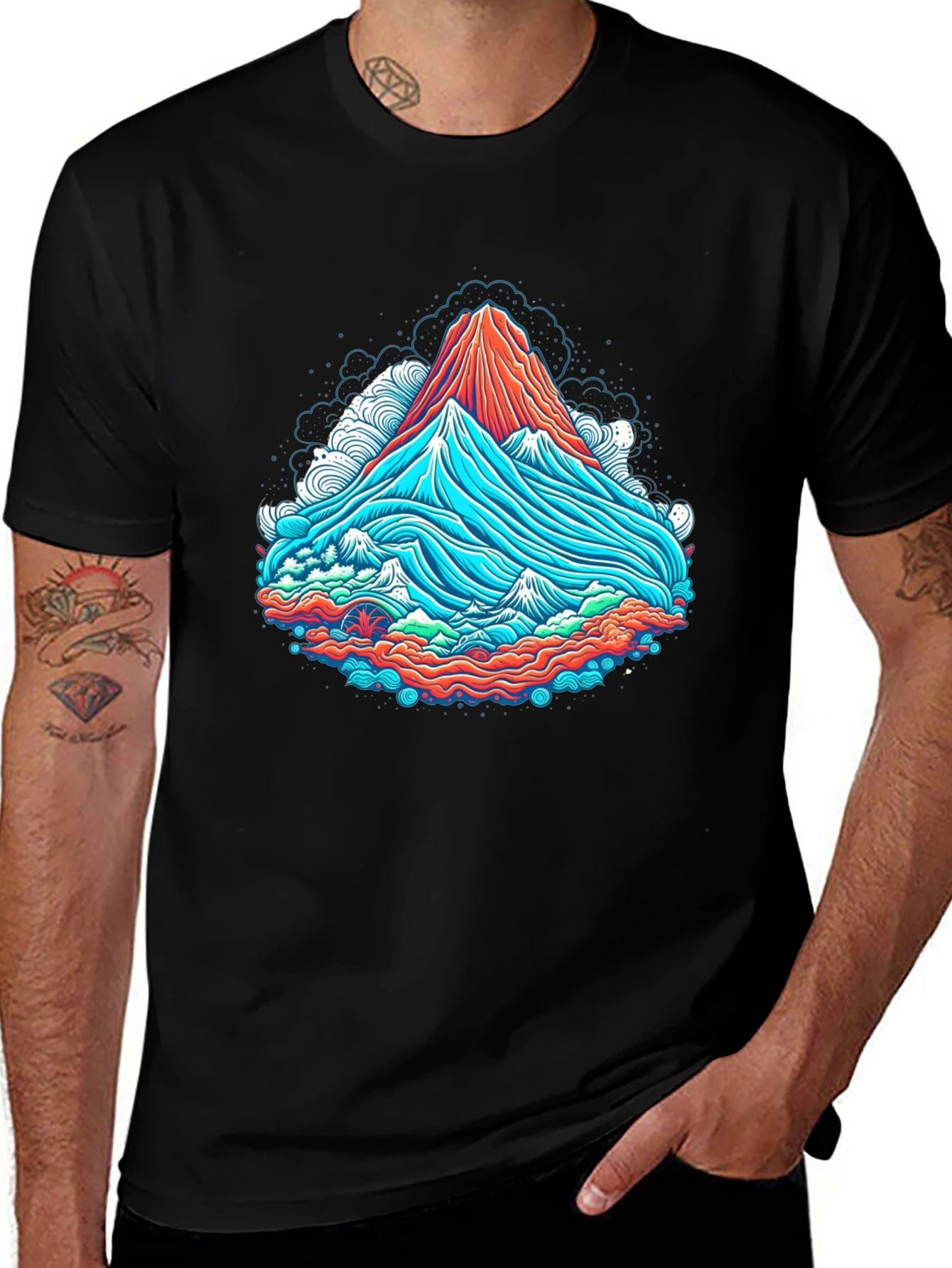 Vibrant Mountain Graphic Tee - Cool Casual Style