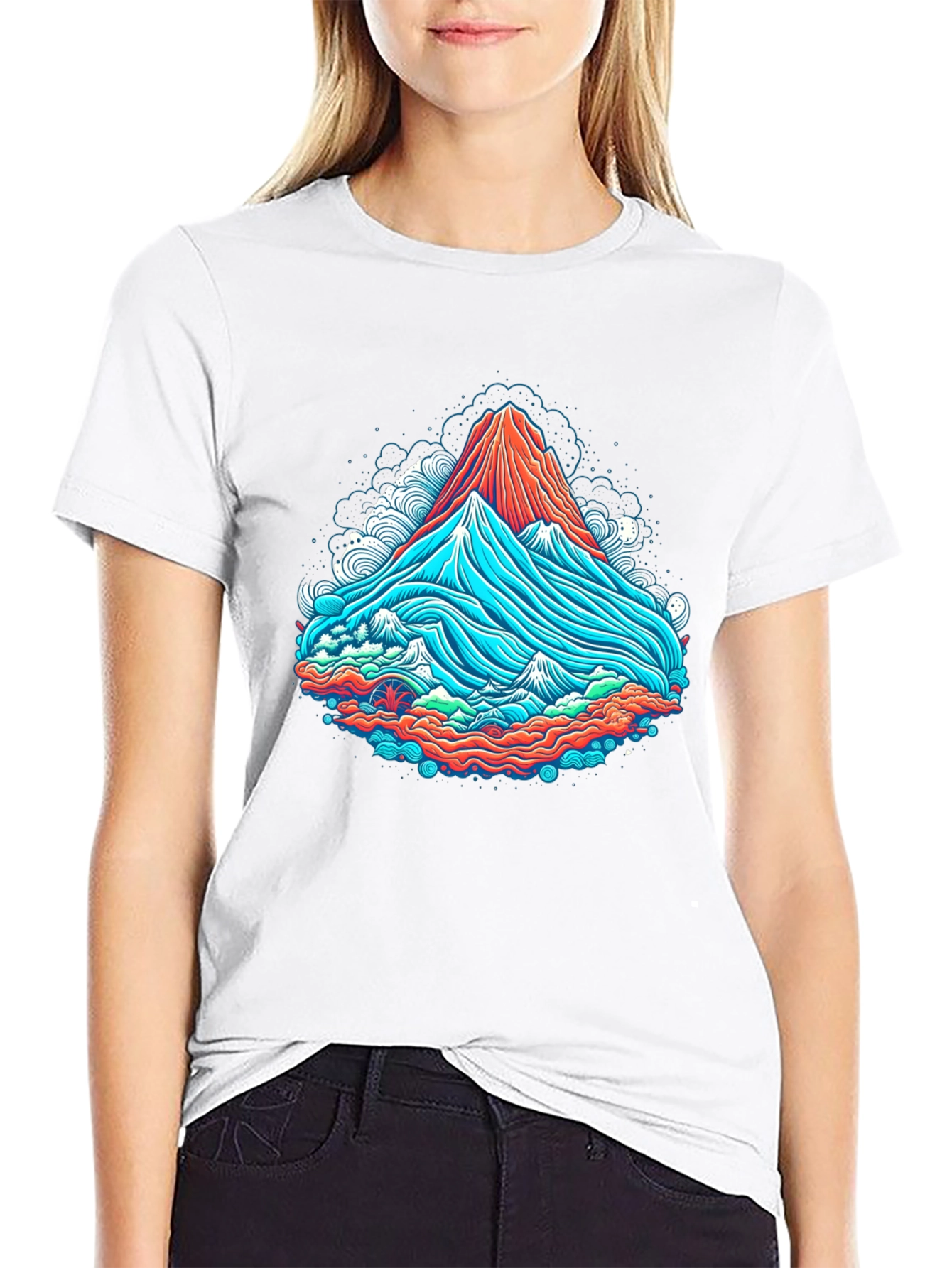 Vibrant Mountain Graphic Tee - Cool Casual Style