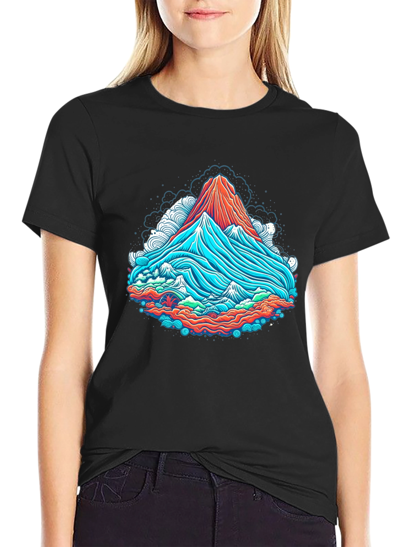 Vibrant Mountain Graphic Tee - Cool Casual Style