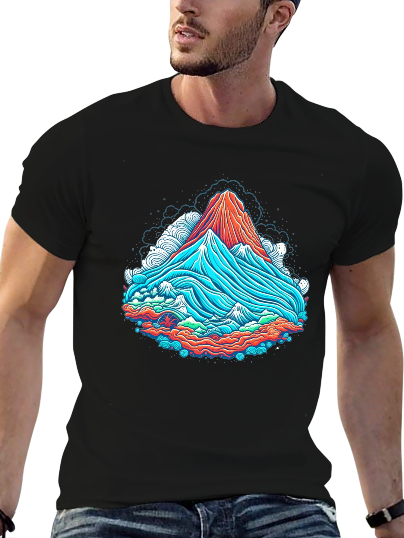 Vibrant Mountain Graphic Tee - Cool Casual Style