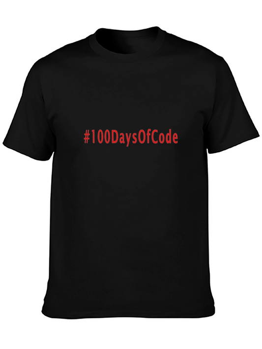 #100DaysOfCode Black T-Shirt - Programmer Apparel
