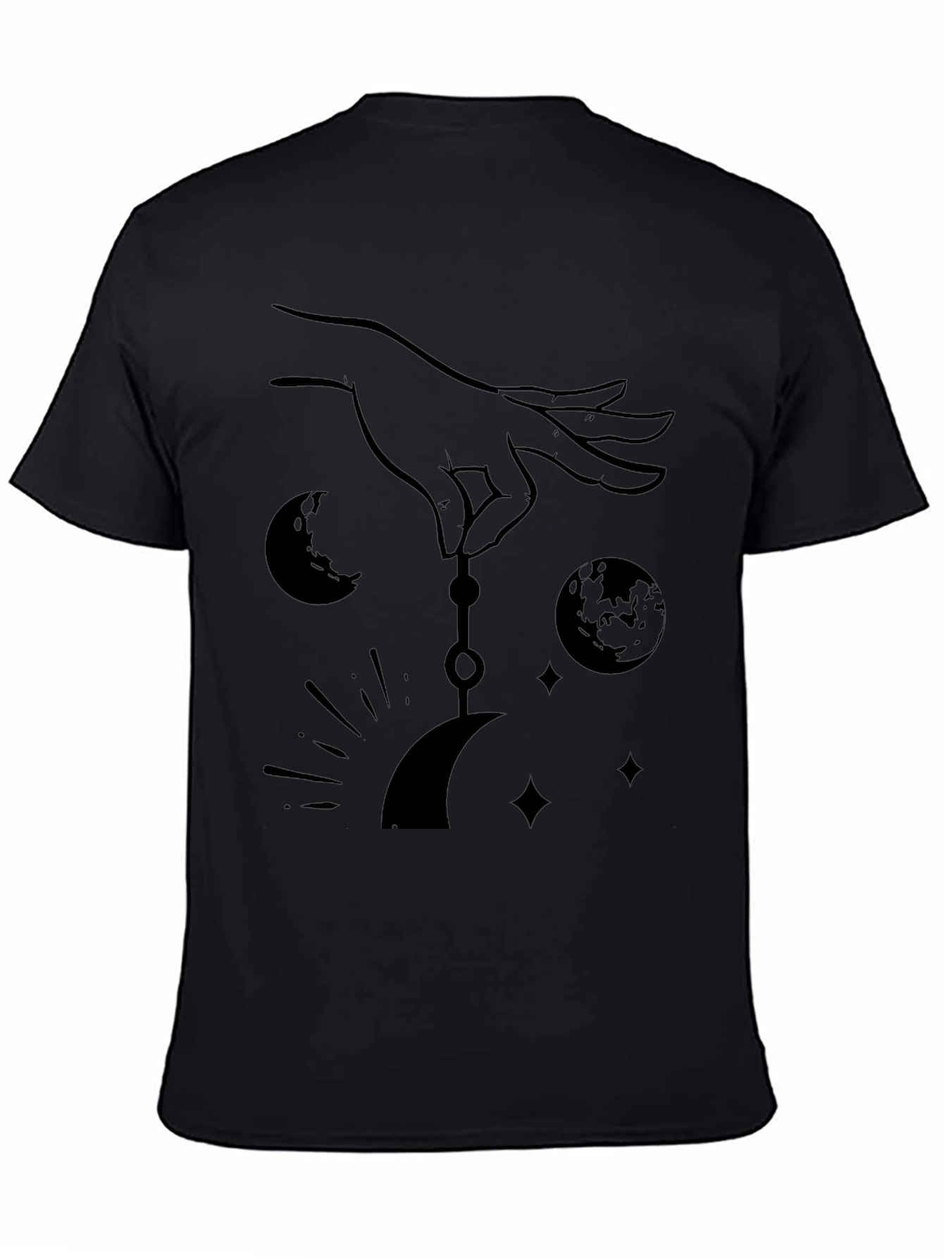 Celestial Hand Graphic Tee - Unisex Black T-Shirt