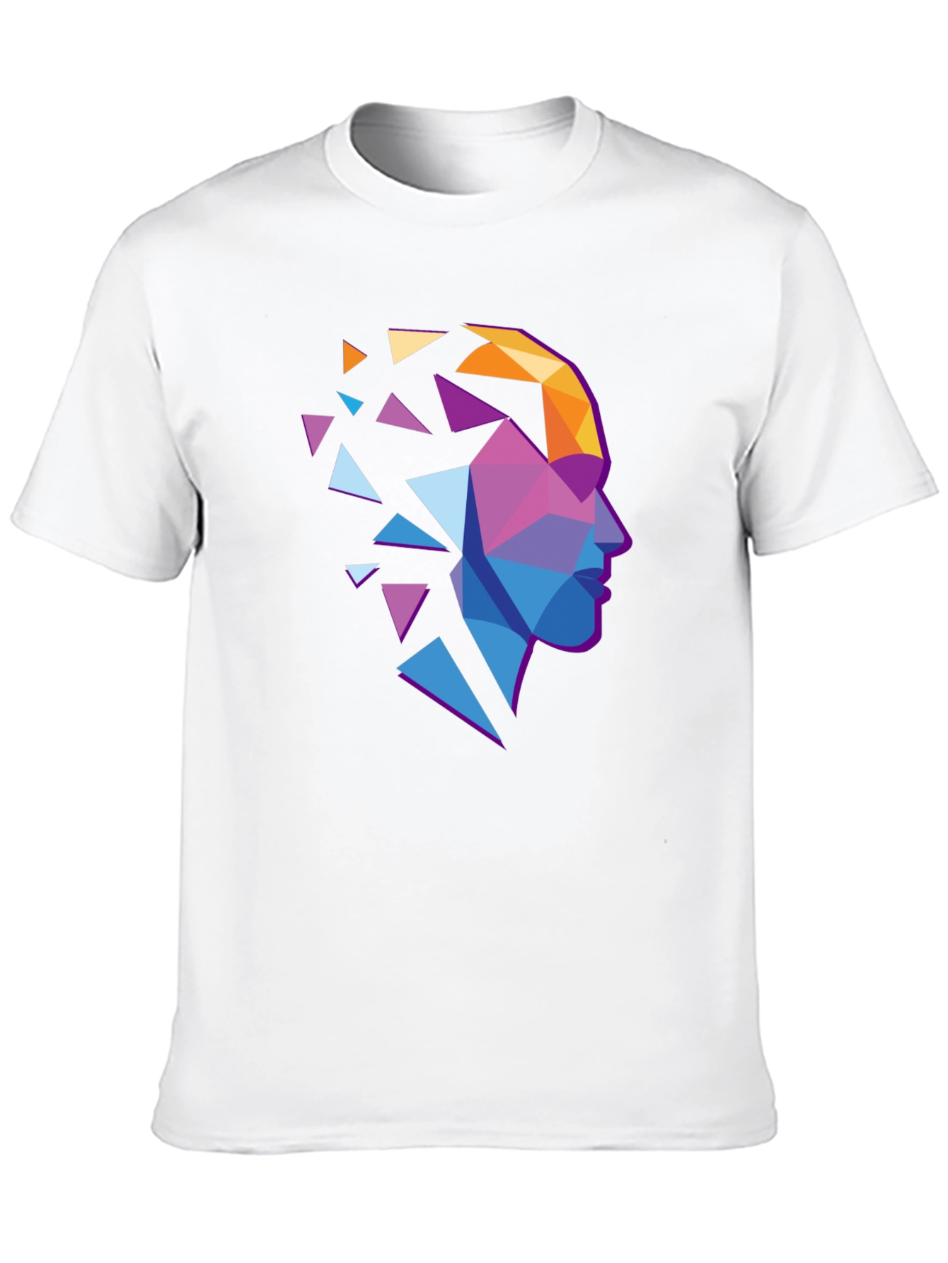 Abstract Geometric Head Graphic Tee - Stylish Modern Design