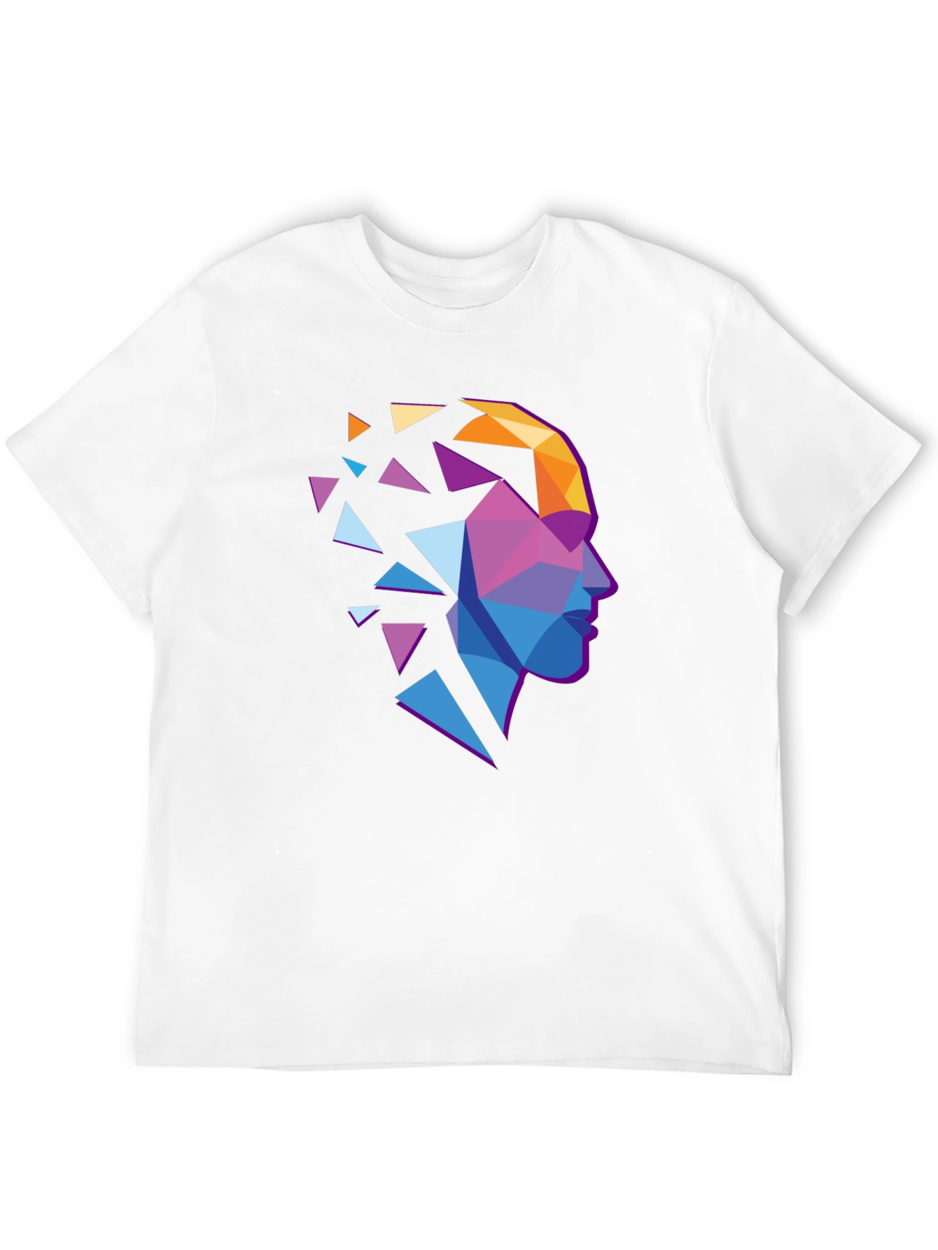 Abstract Geometric Head Graphic Tee - Stylish Modern Design