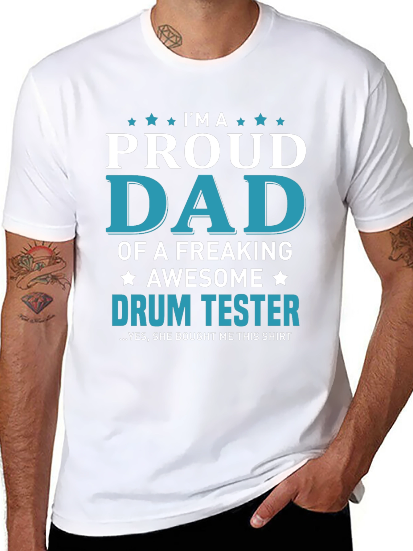Proud Dad Drum Tester Graphic T-Shirt