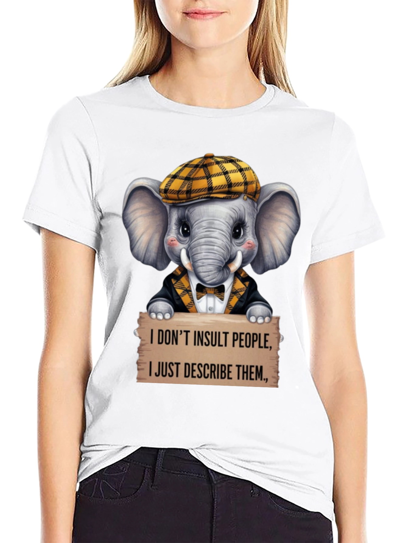 Funny Elephant T-Shirt: I Dont Insult I Describe