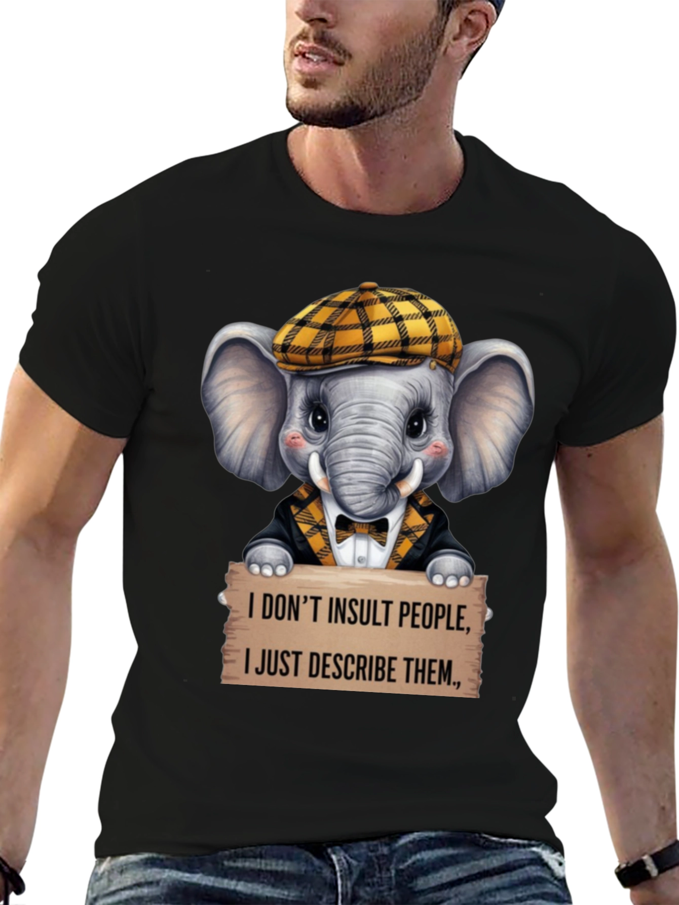 Funny Elephant T-Shirt: I Dont Insult I Describe