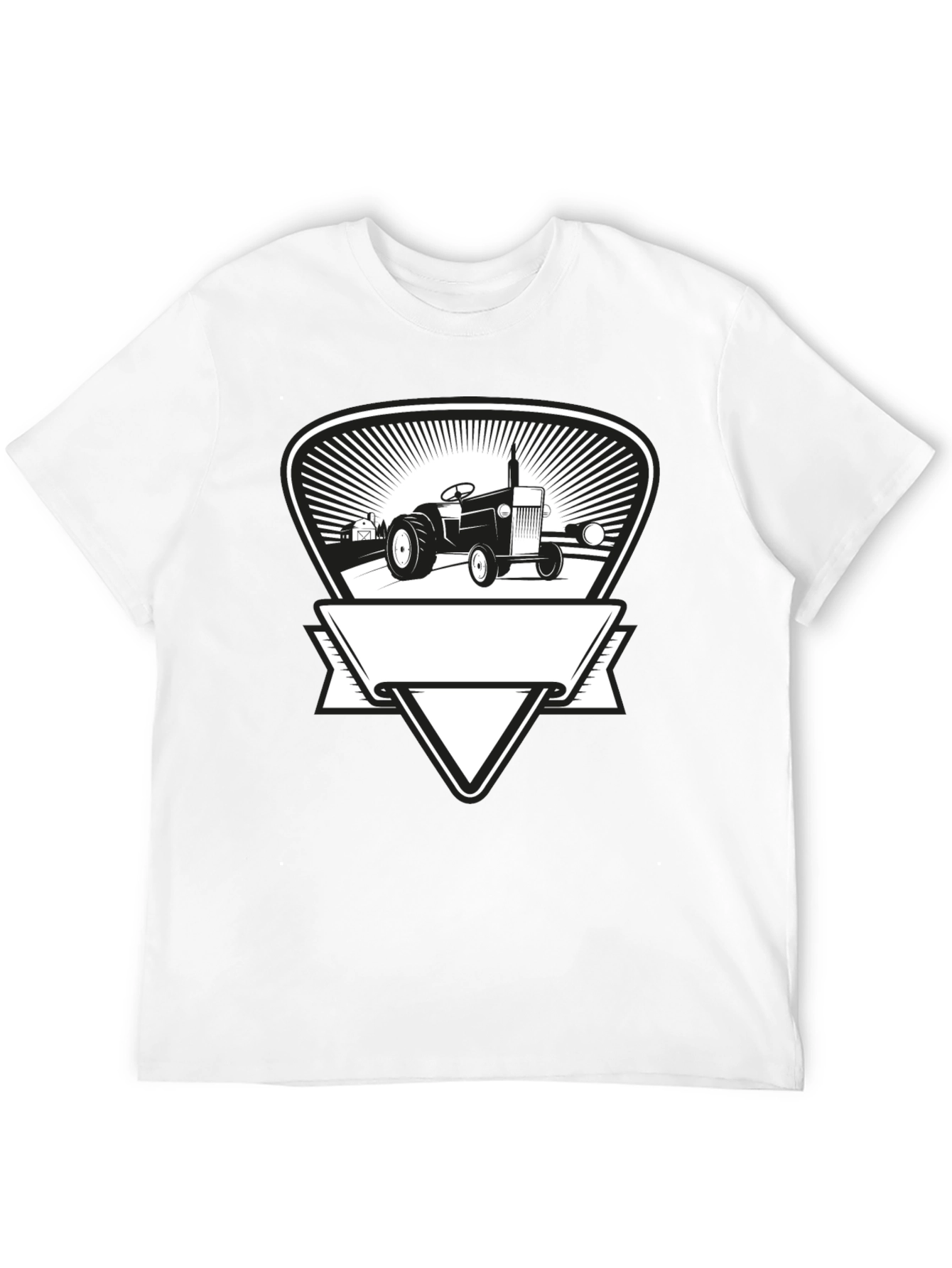 Tractor Graphic Tee - Black Cotton Farmer Style