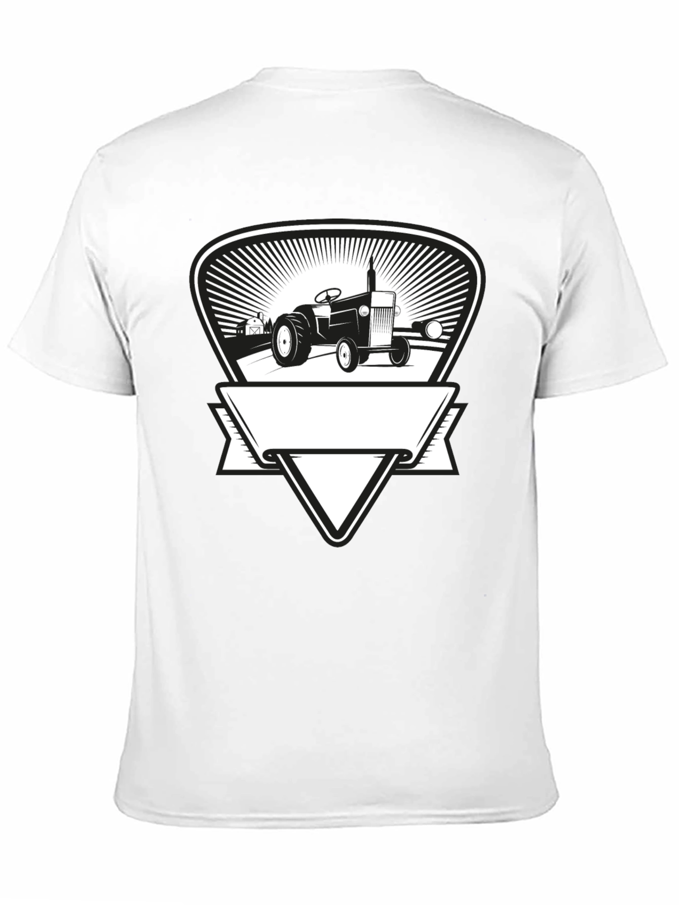 Tractor Graphic Tee - Black Cotton Farmer Style